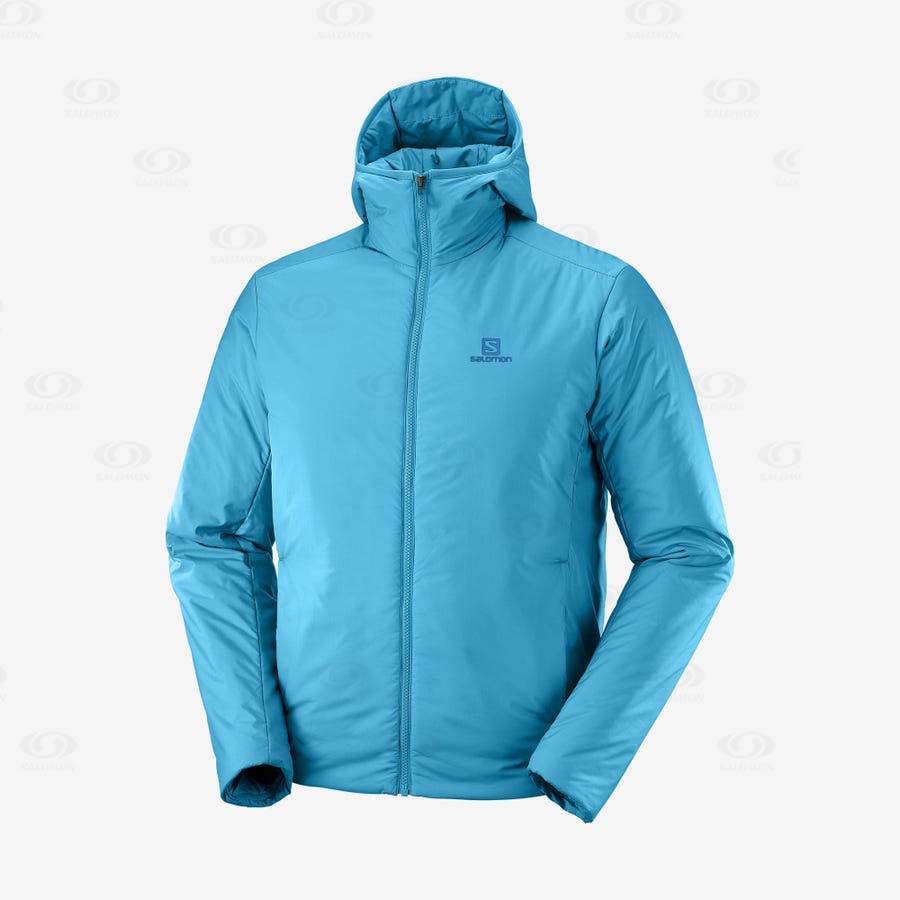 Salomon Jackets OUTRACK INSULATED Men\'s Softshell Jackets Blue | AU-W1330