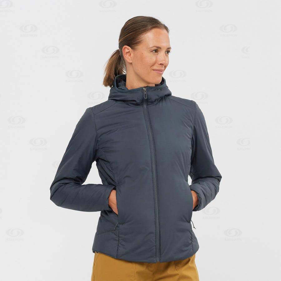 Salomon Jackets OUTRACK INSULATED Women's Softshell Jackets Navy | AU-L2096