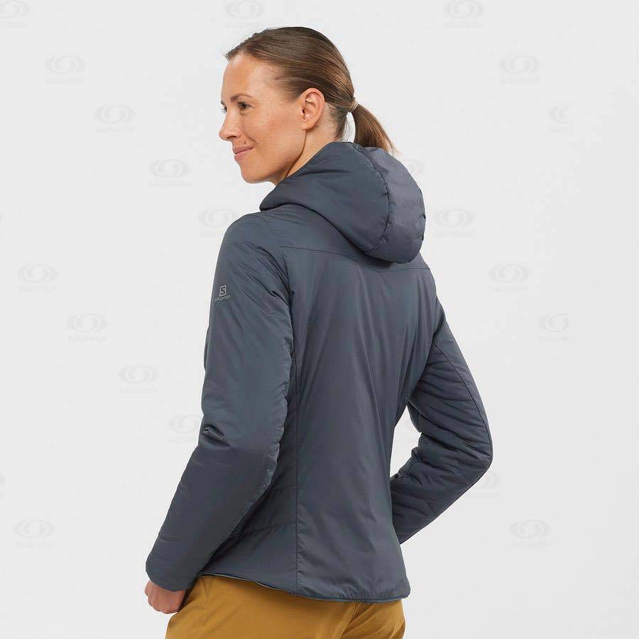 Salomon Jackets OUTRACK INSULATED Women's Softshell Jackets Navy | AU-L2096