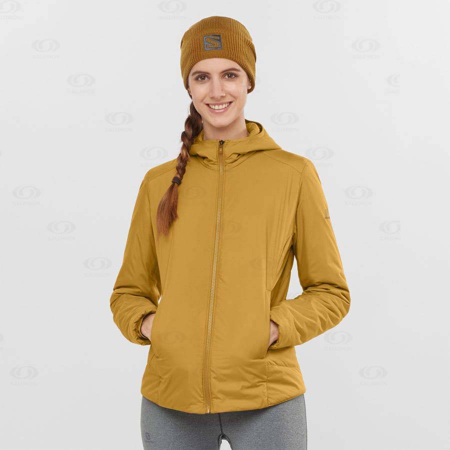 Salomon Jackets OUTRACK INSULATED Women's Softshell Jackets Yellow | AU-O2496