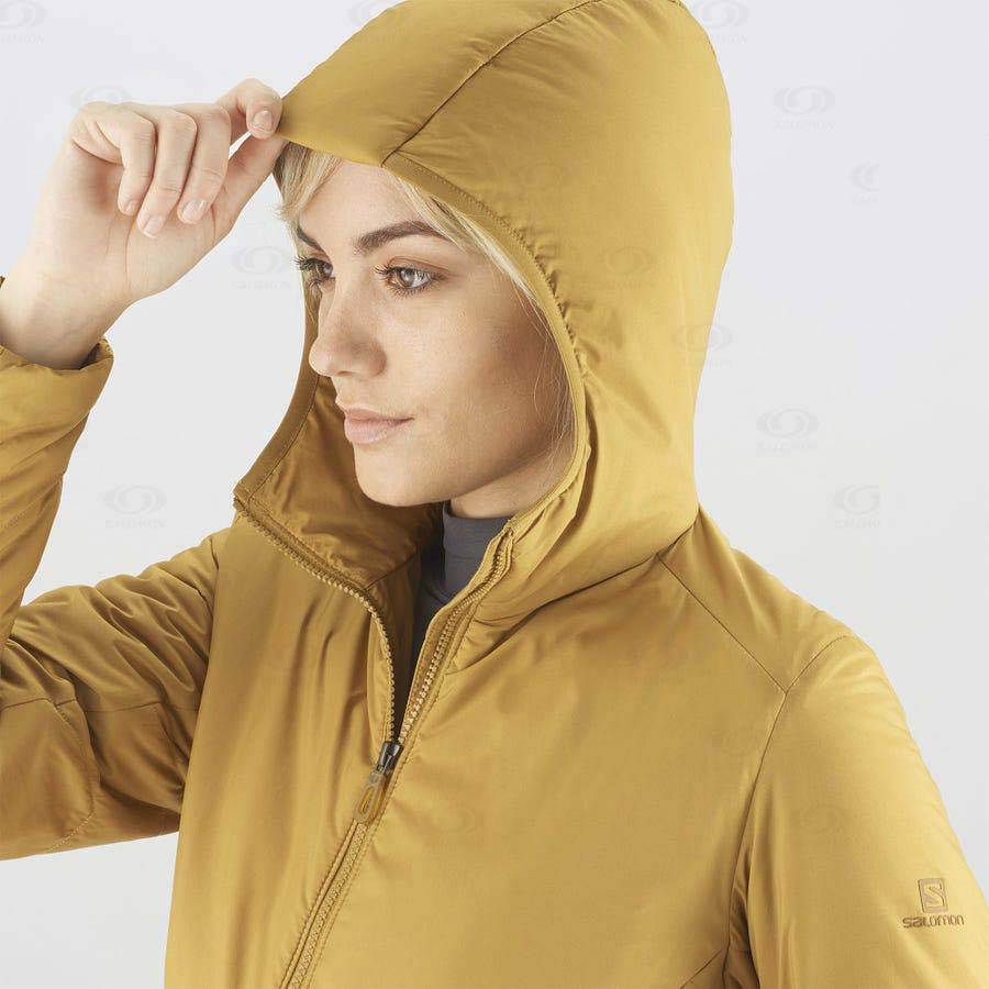 Salomon Jackets OUTRACK INSULATED Women's Softshell Jackets Yellow | AU-O2496