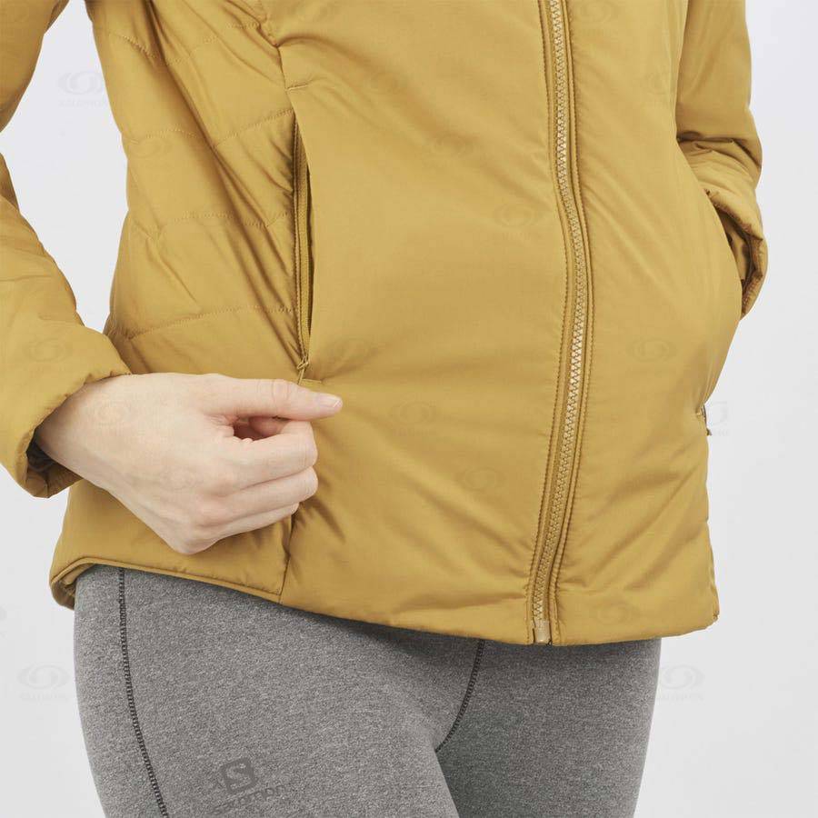 Salomon Jackets OUTRACK INSULATED Women's Softshell Jackets Yellow | AU-O2496