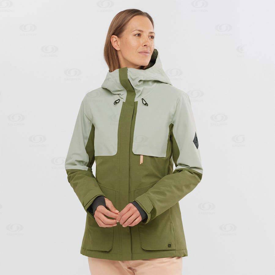 Salomon Jackets PROOF LIGHT Women's Softshell Jackets Olive | AU-M2175