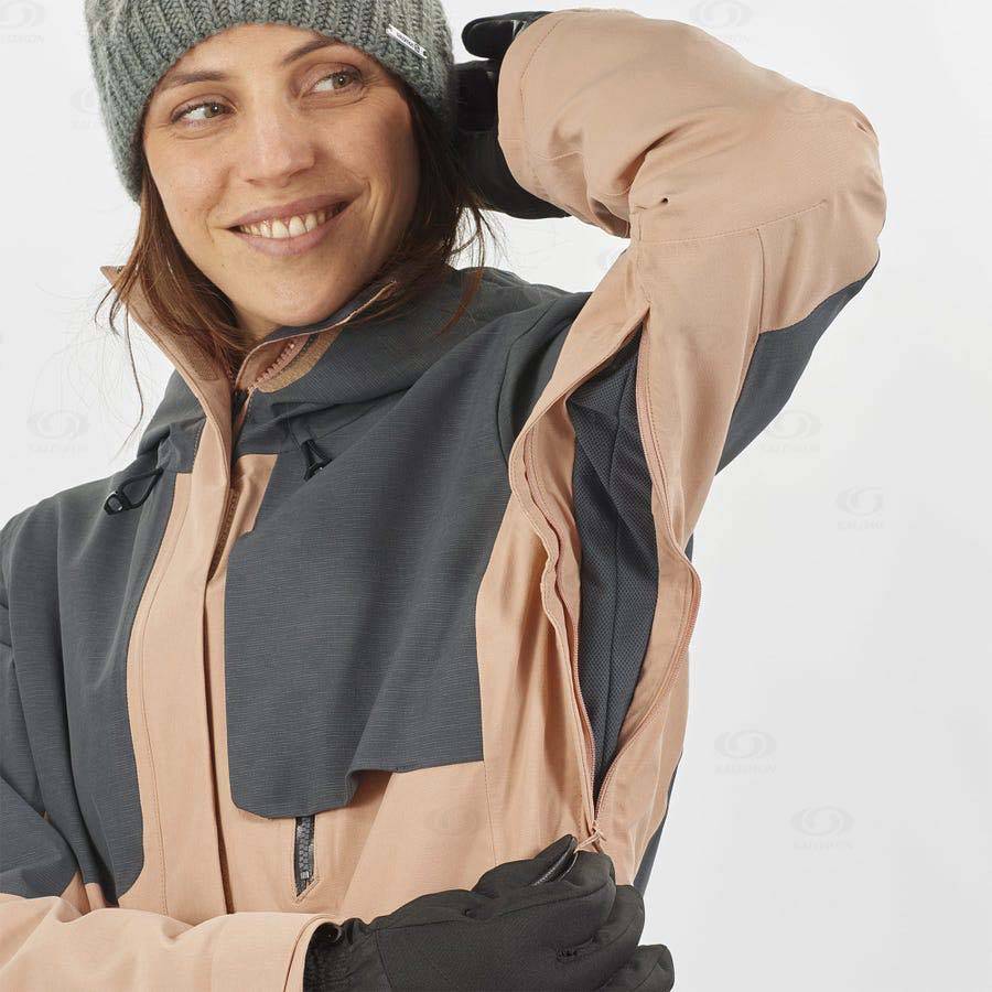 Salomon Jackets PROOF LIGHT Women's Softshell Jackets Brown | AU-O2505