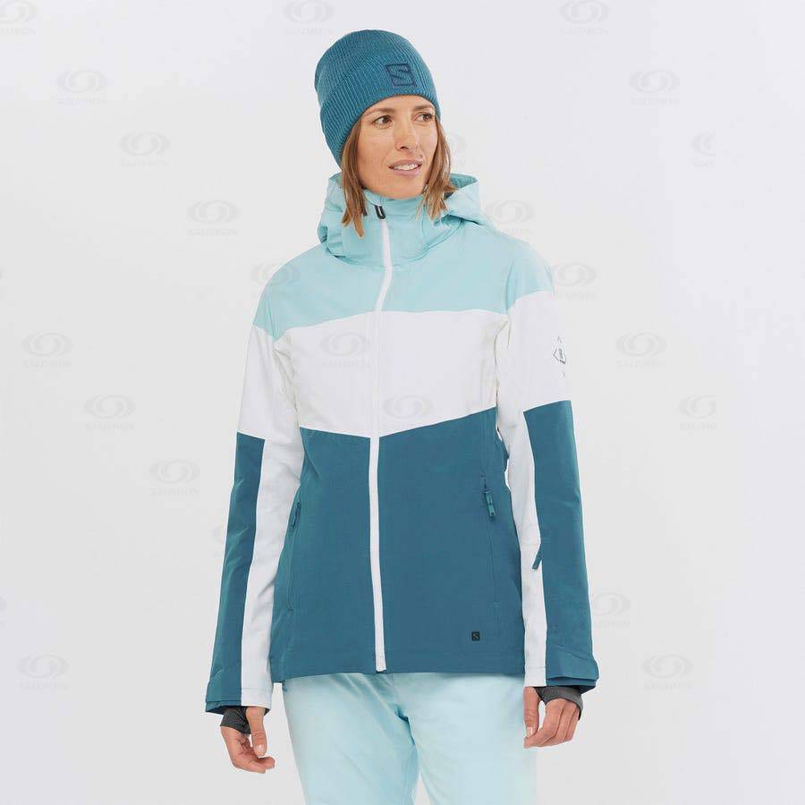 Salomon Jackets SLALOM Women's Softshell Jackets Blue | AU-M2546