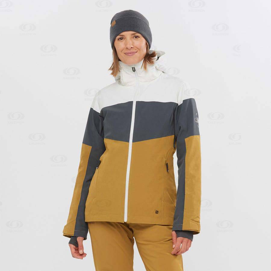 Salomon Jackets SLALOM Women's Softshell Jackets Brown | AU-S1156