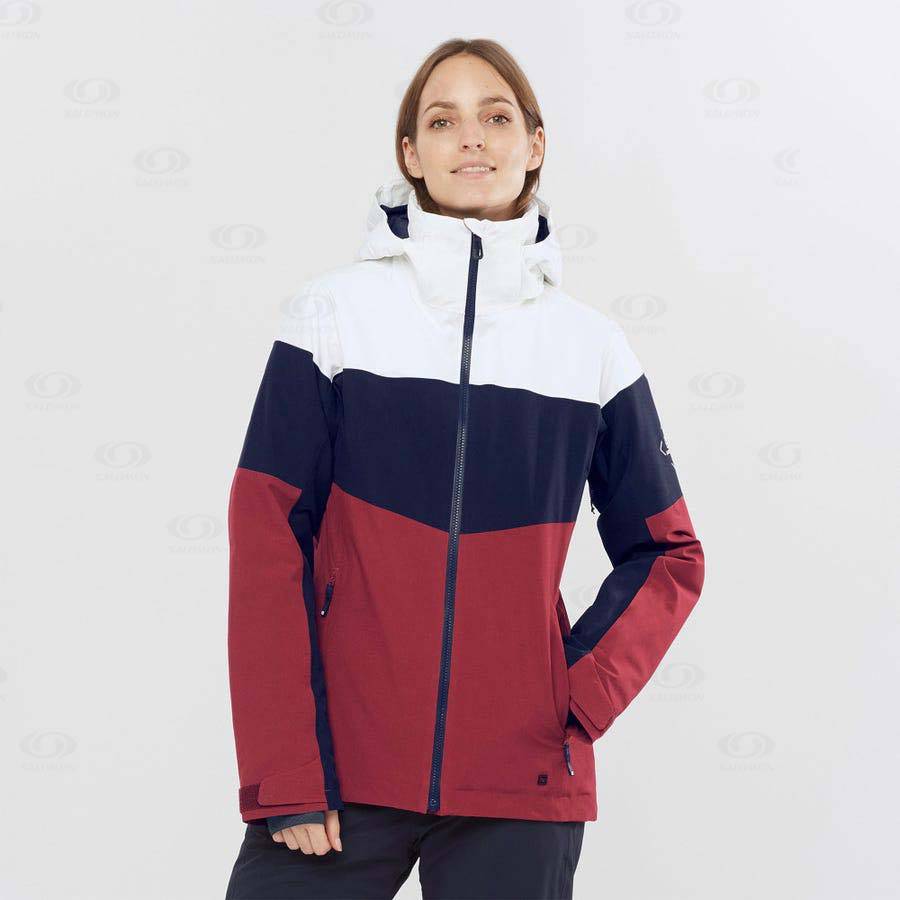 Salomon Jackets SLALOM Women's Softshell Jackets Red | AU-S1212