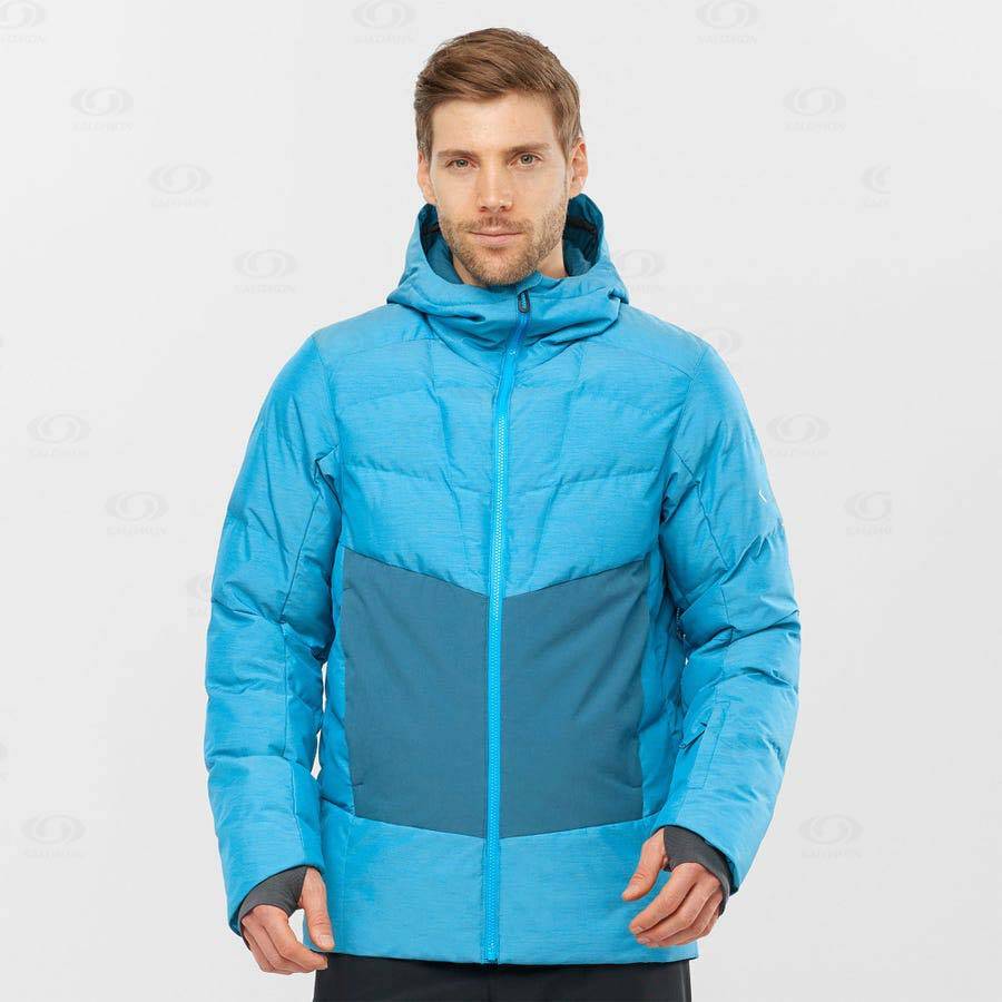 Salomon Jackets SNOWSHELTER Men's Softshell Jackets Blue | AU-A1801