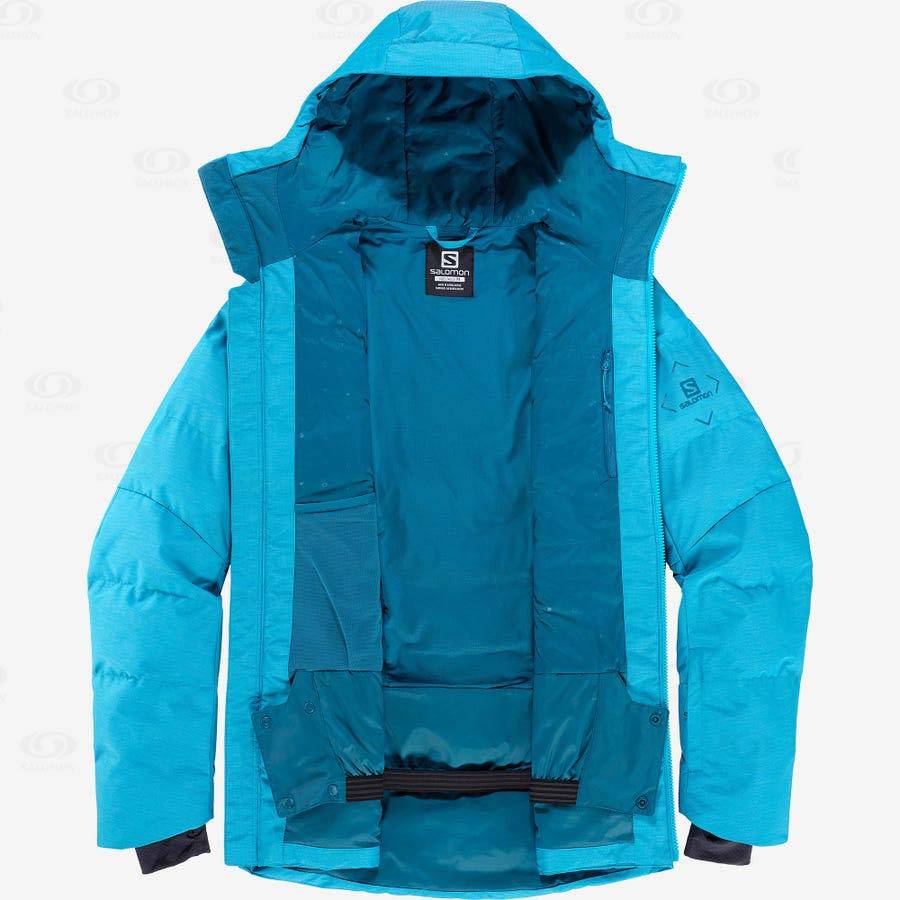 Salomon Jackets SNOWSHELTER Men's Softshell Jackets Blue | AU-A1801