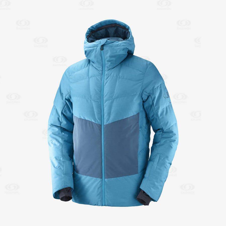 Salomon Jackets SNOWSHELTER Men\'s Softshell Jackets Blue | AU-A1801