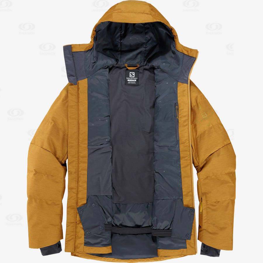 Salomon Jackets SNOWSHELTER Men's Softshell Jackets Brown | AU-M1181