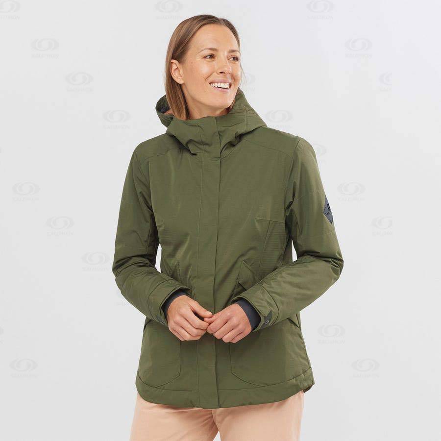 Salomon Jackets SNOW REBEL Women's Softshell Jackets Olive | AU-A2074