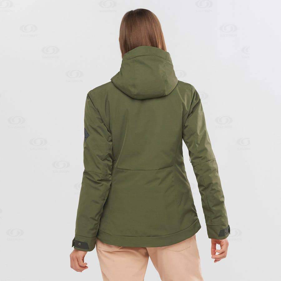 Salomon Jackets SNOW REBEL Women's Softshell Jackets Olive | AU-A2074