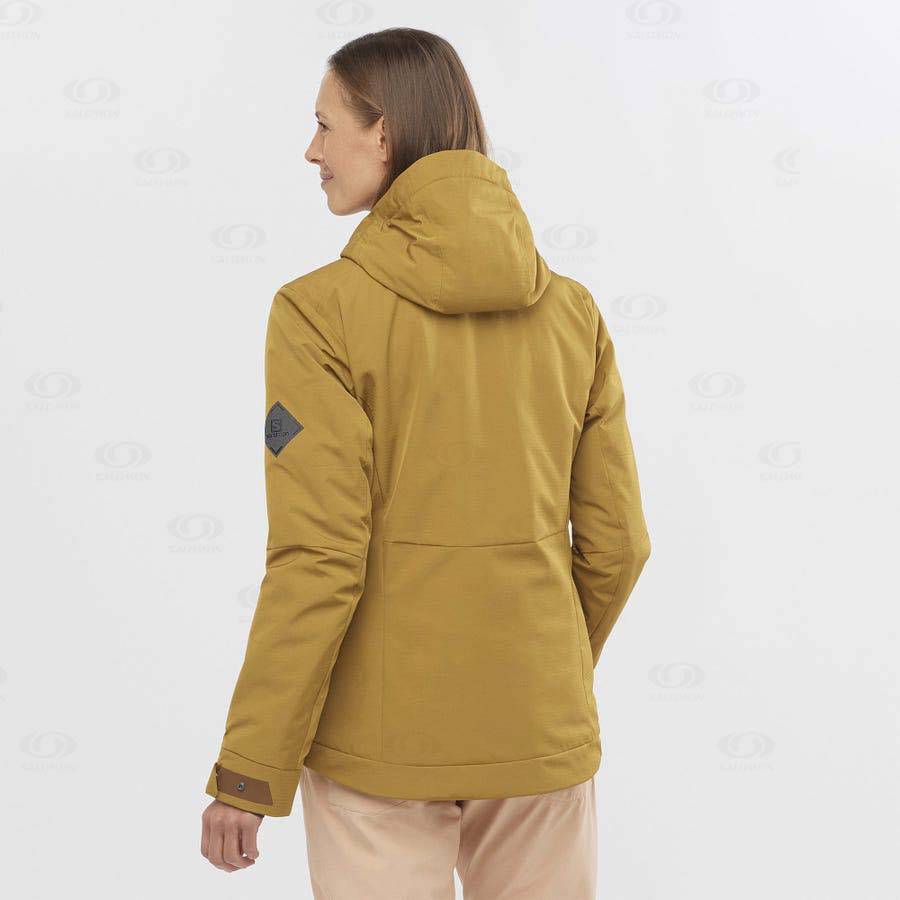 Salomon Jackets SNOW REBEL Women's Softshell Jackets Yellow | AU-L2509