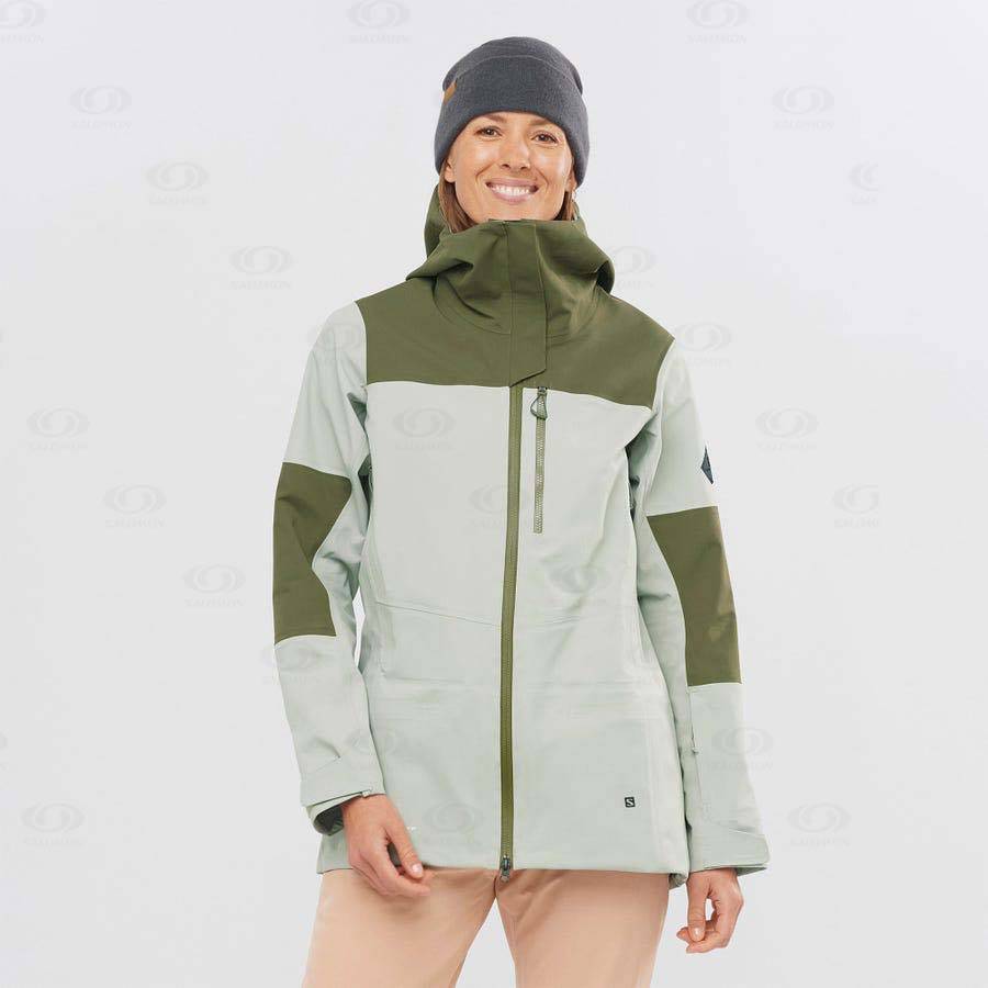 Salomon Jackets STANCE 3L Women's Softshell Jackets Olive | AU-O2153