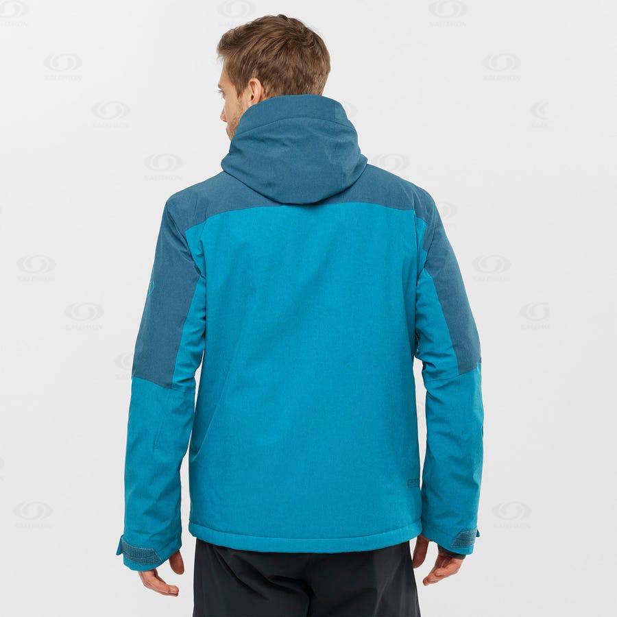 Salomon Jackets UNTRACKED Men's Softshell Jackets Blue | AU-N1365