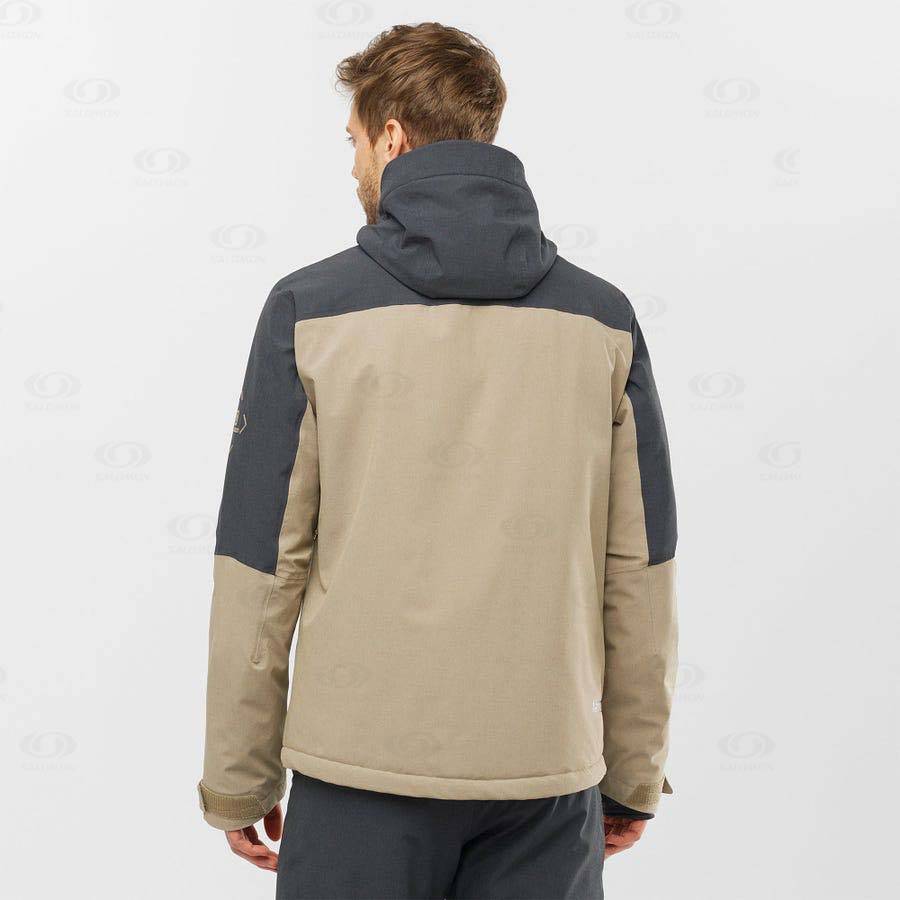 Salomon Jackets UNTRACKED Men's Softshell Jackets Grey / Brown | AU-S1870