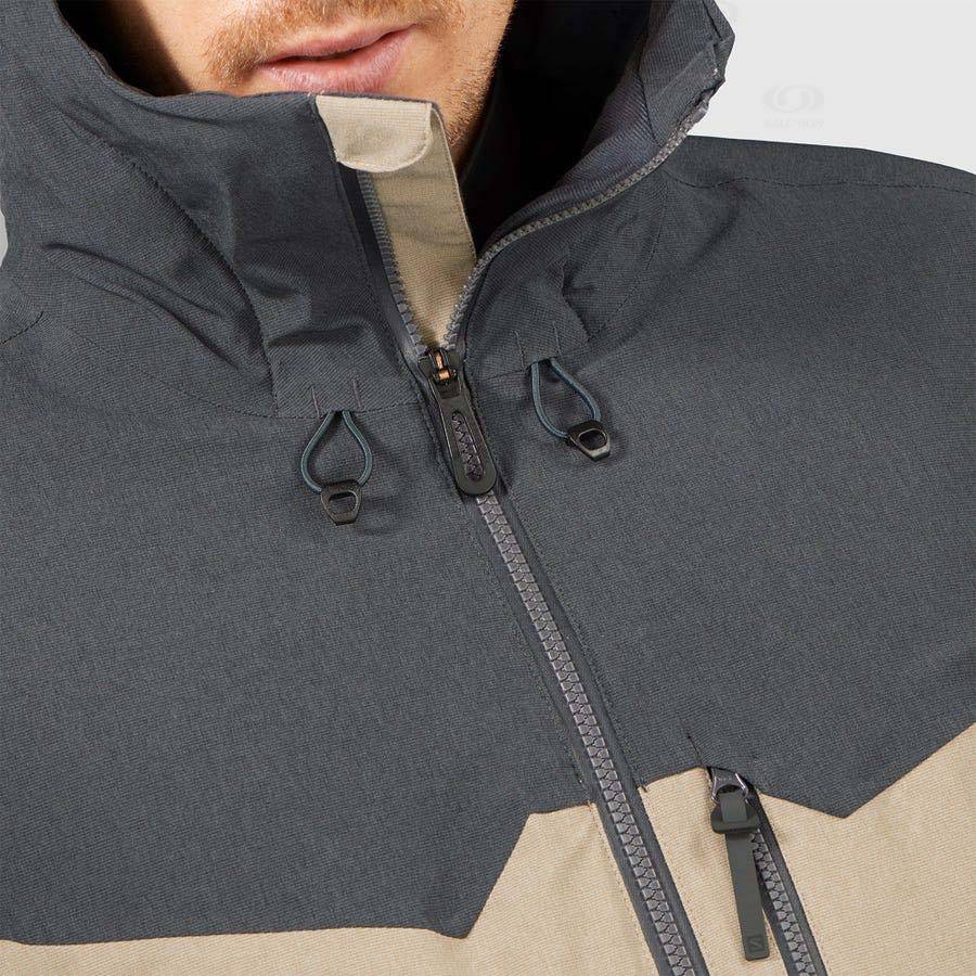 Salomon Jackets UNTRACKED Men's Softshell Jackets Grey / Brown | AU-S1870