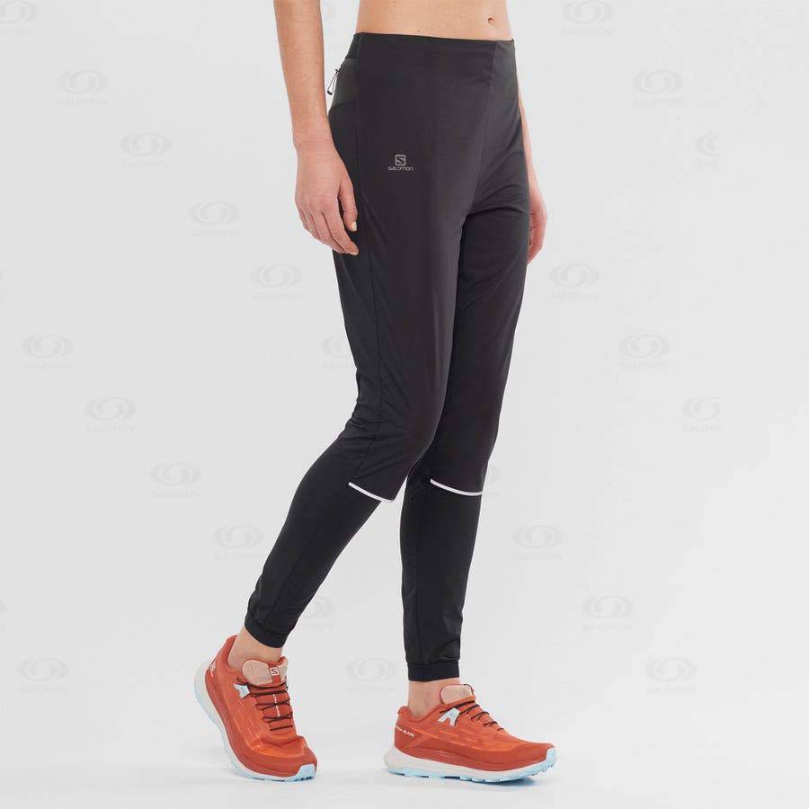 Salomon LIGHT SHELL Women's Running Tights Black | AU-M2581