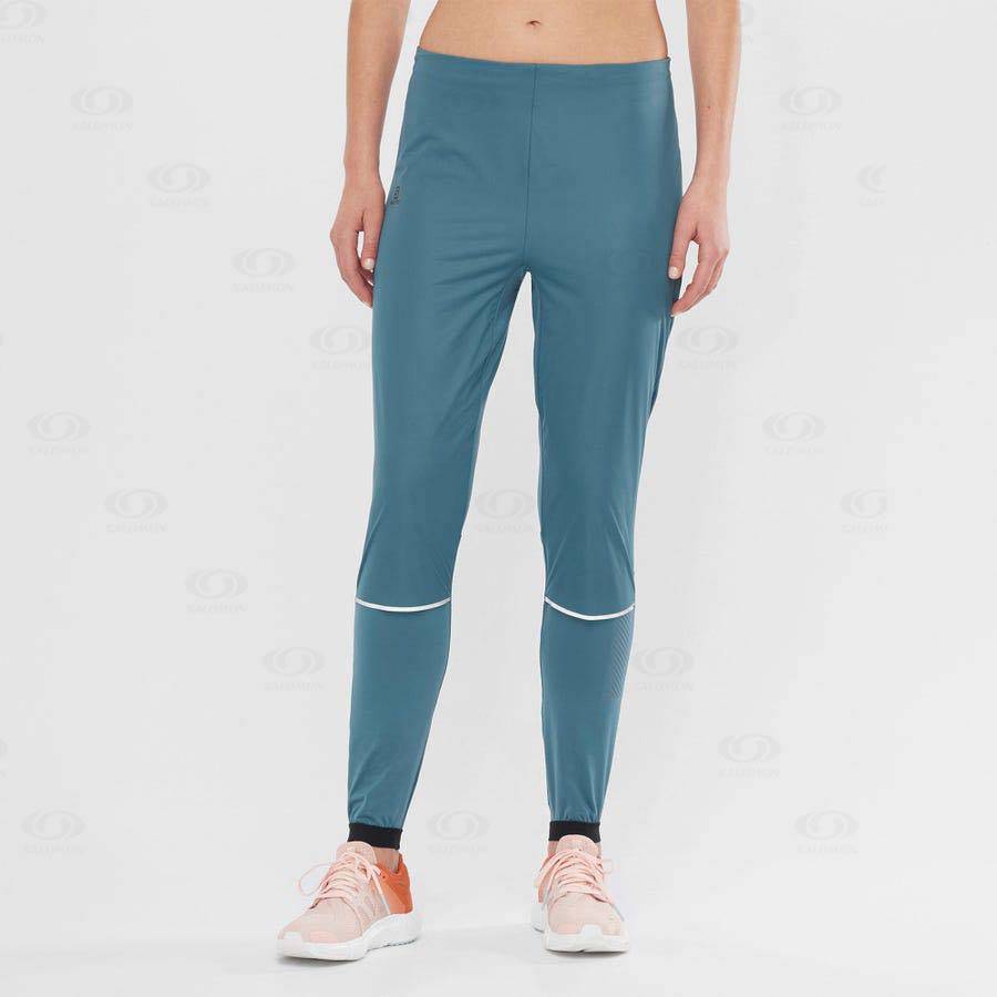 Salomon LIGHT SHELL Women's Running Tights Blue | AU-N2534