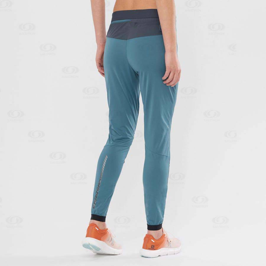 Salomon LIGHT SHELL Women's Running Tights Blue | AU-N2534