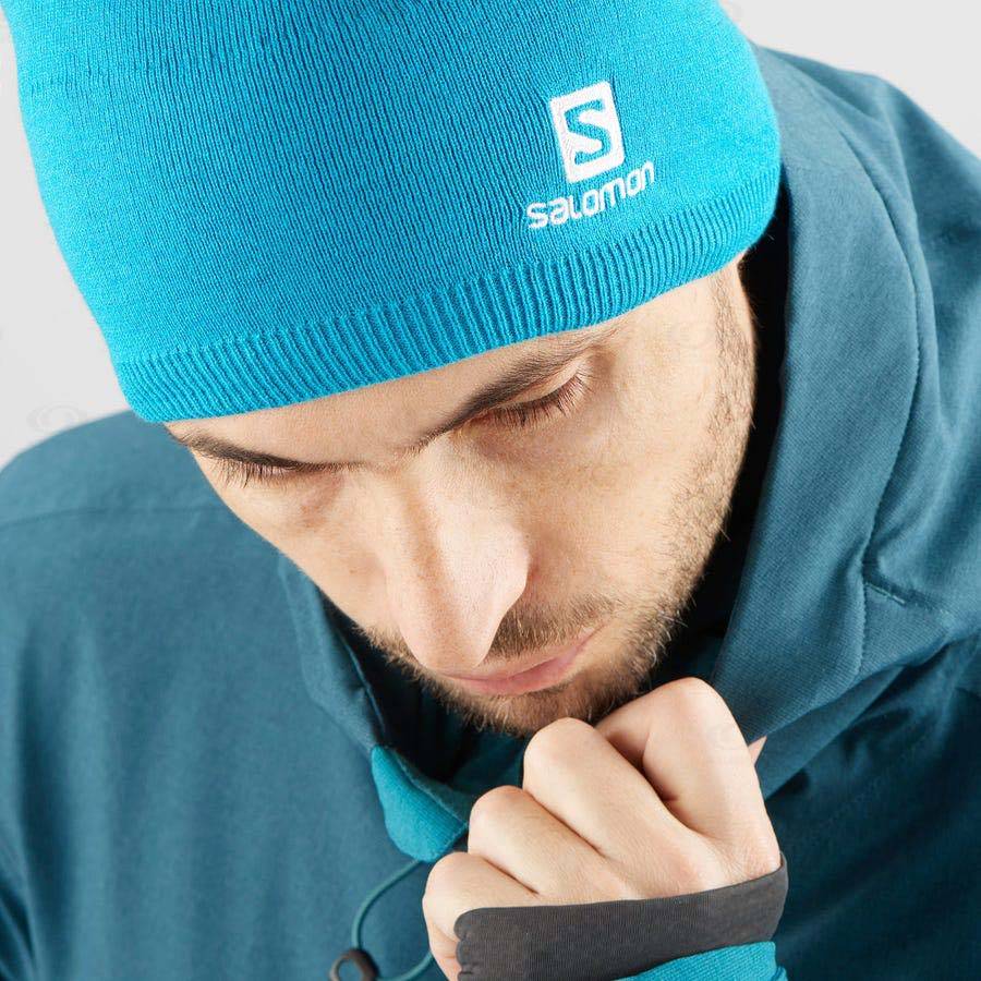 Salomon LOGO Men's Hats Blue | AU-S2444