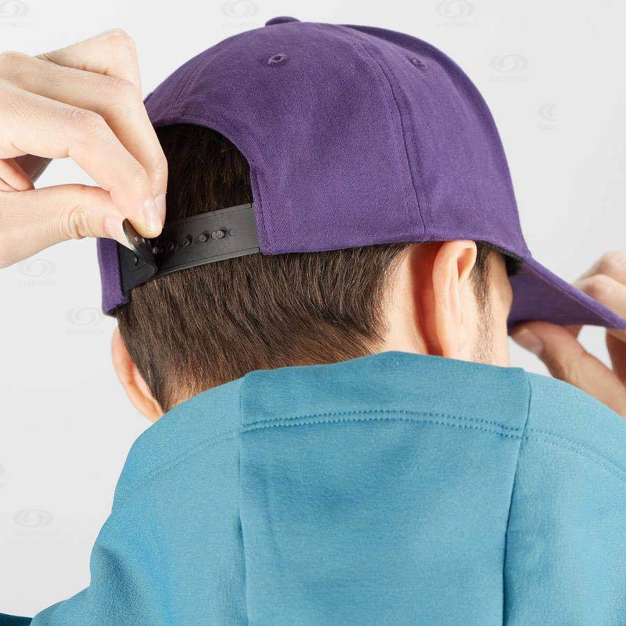 Salomon LOGO Men's Hats Purple | AU-L1382