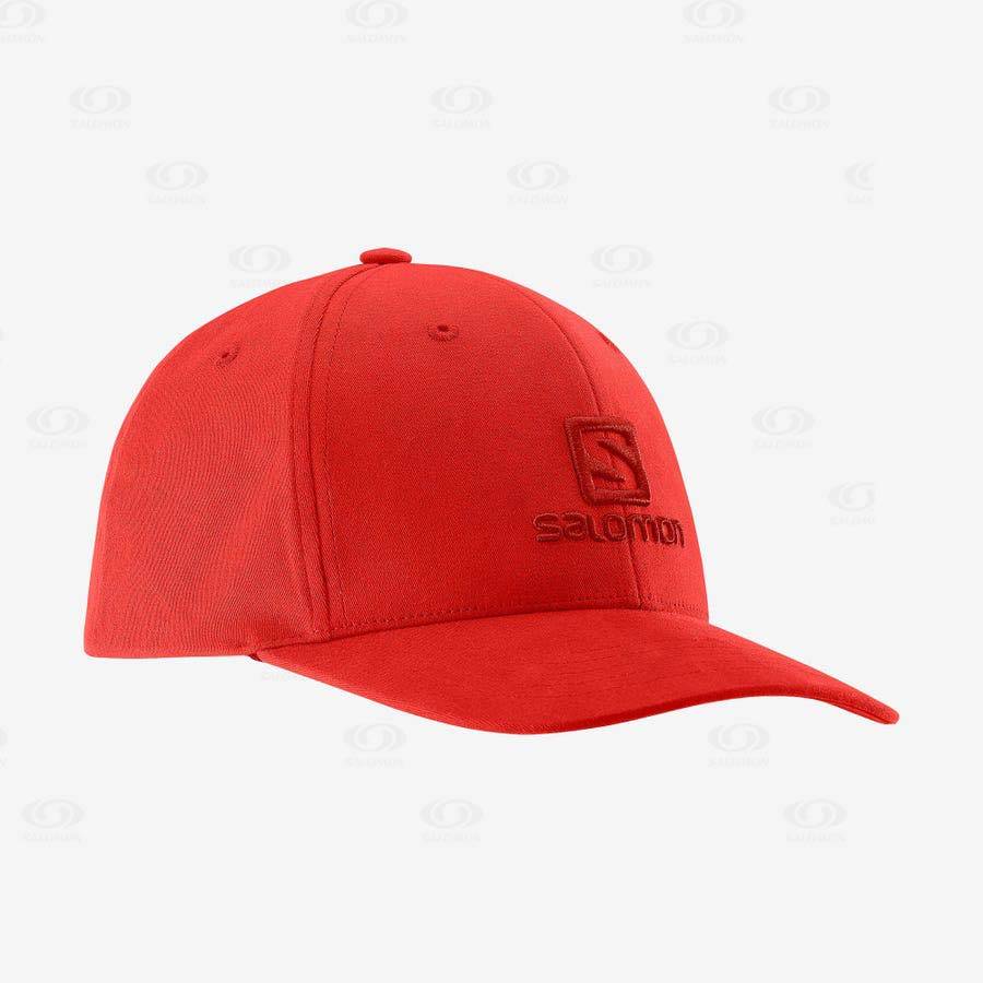 Salomon LOGO Men\'s Hats Red | AU-N2338