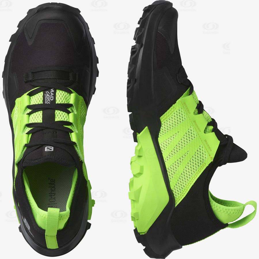 Salomon MADCROSS Men's Trail Running Shoes Black / Green | AU-L1998