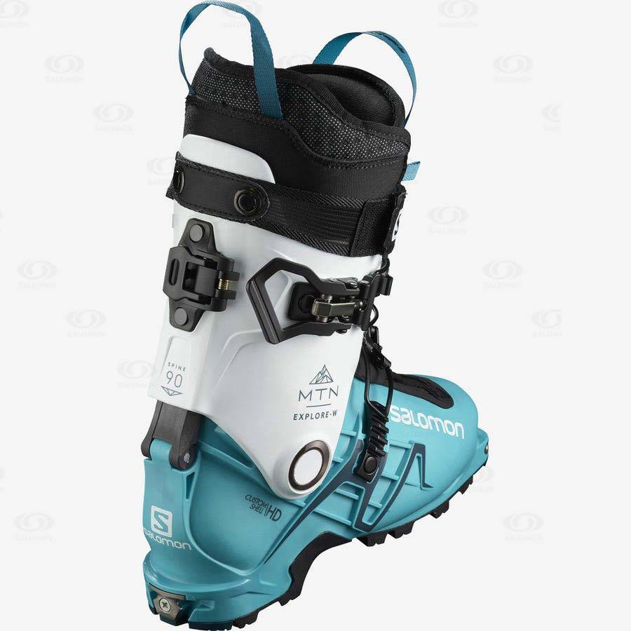 Salomon MTN EXPLORE Women's Ski Boots White / Blue | AU-A1661