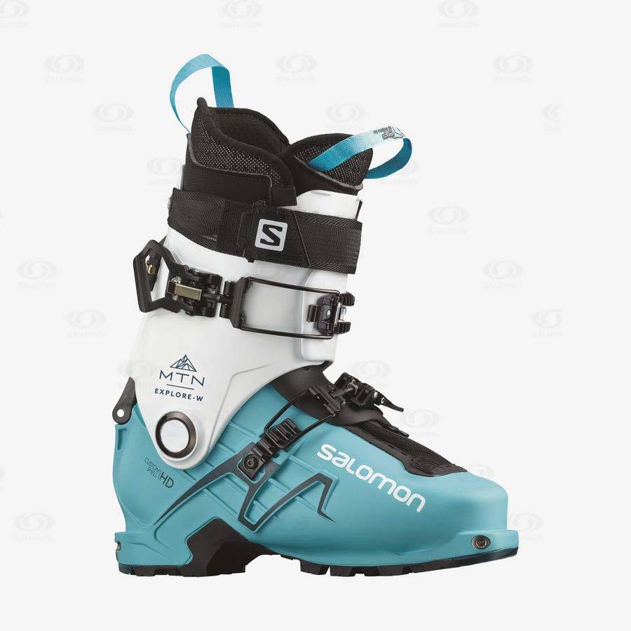 Salomon MTN EXPLORE Women\'s Ski Boots White / Blue | AU-A1661