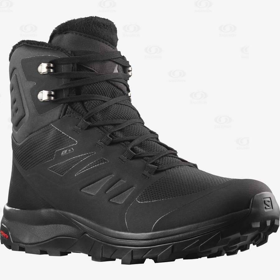 Salomon OUTBLAST THINSULATE™ CLIMASALOMON™ Men's Waterproof Boots Black | AU-L1361