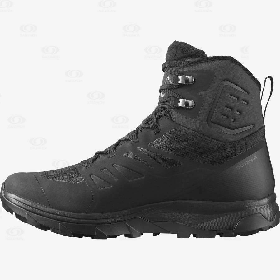 Salomon OUTBLAST THINSULATE™ CLIMASALOMON™ Men's Waterproof Boots Black | AU-L1361