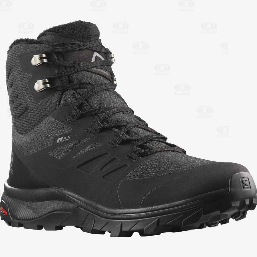 Salomon OUTBLAST THINSULATE™ CLIMASALOMON™ WATERPROOF Women's Winter Boots Black | AU-L1522