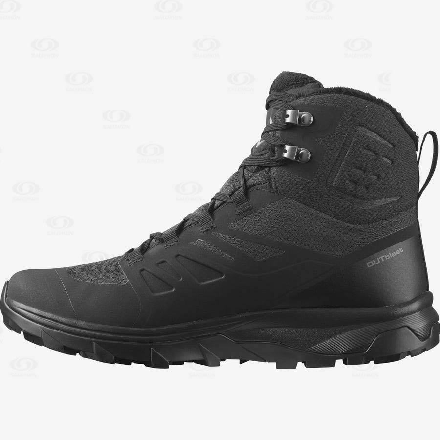 Salomon OUTBLAST THINSULATE™ CLIMASALOMON™ WATERPROOF Women's Winter Boots Black | AU-L1522