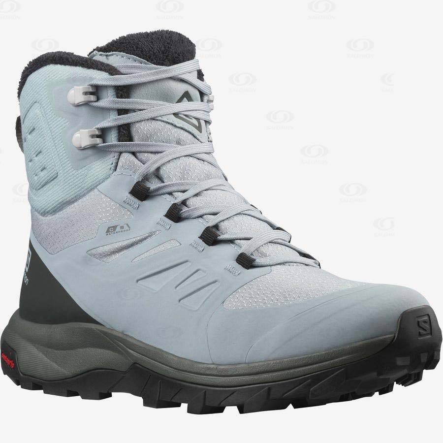 Salomon OUTBLAST THINSULATE™ CLIMASALOMON™ WATERPROOF Women's Hiking Boots Blue | AU-O1518