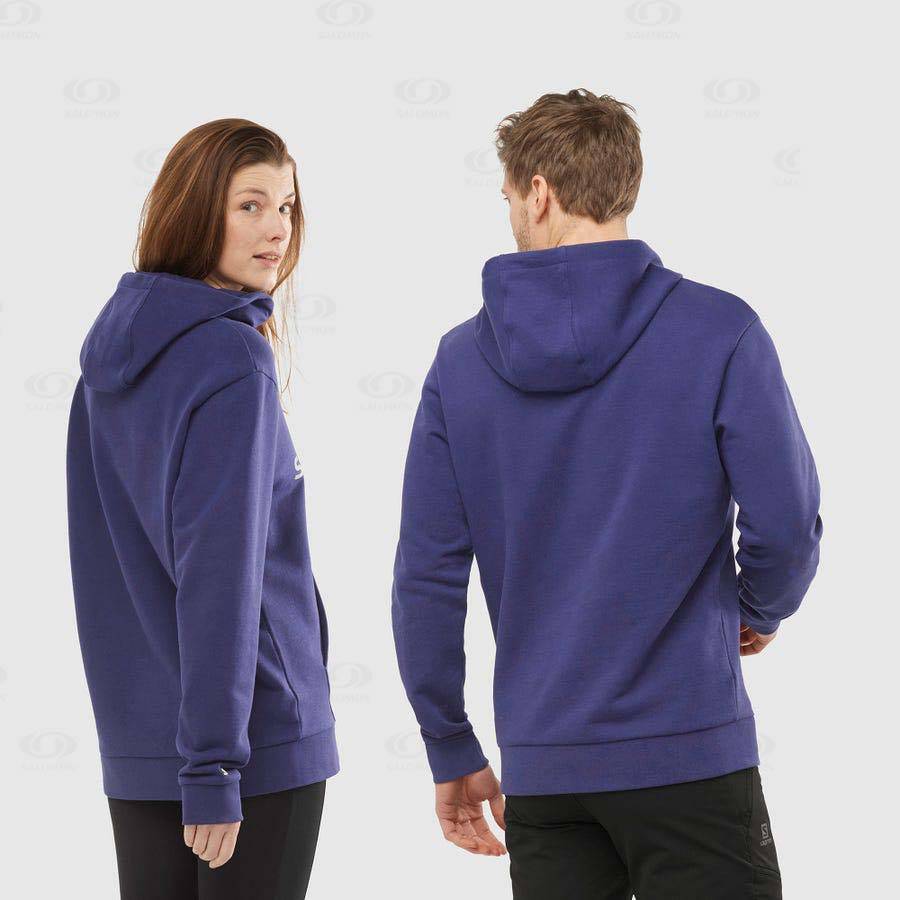 Salomon OUTLIFE LOGO SUMMER Men's Hoodie Purple | AU-O1138