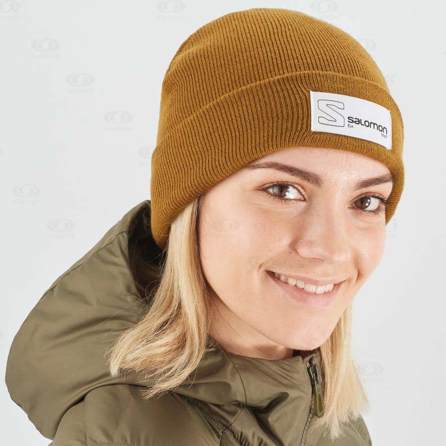 Salomon OUTLIFE LOGO Women's Hats Brown | AU-L1459