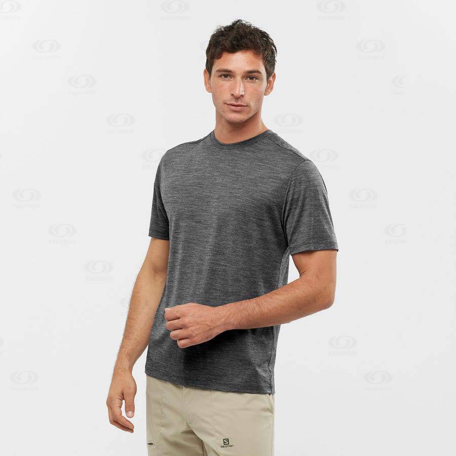 Salomon OUTLIFE MERINO BLEND Men's T Shirts Black | AU-L2467