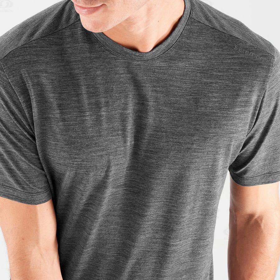 Salomon OUTLIFE MERINO BLEND Men's T Shirts Black | AU-L2467