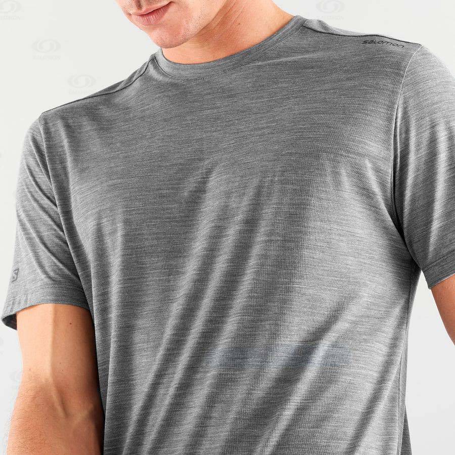 Salomon OUTLIFE MERINO BLEND Men's T Shirts Grey | AU-S1632