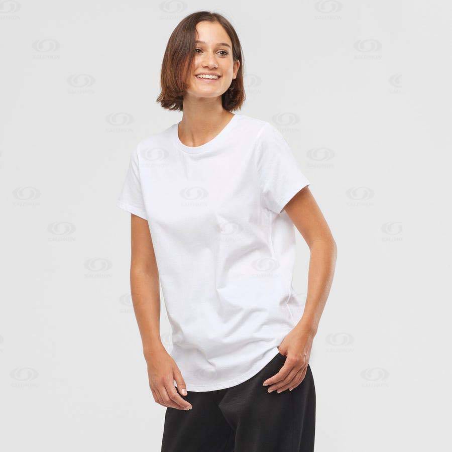 Salomon OUTLIFE SCOOP HEM TEE W Women's T Shirts White | AU-A1311