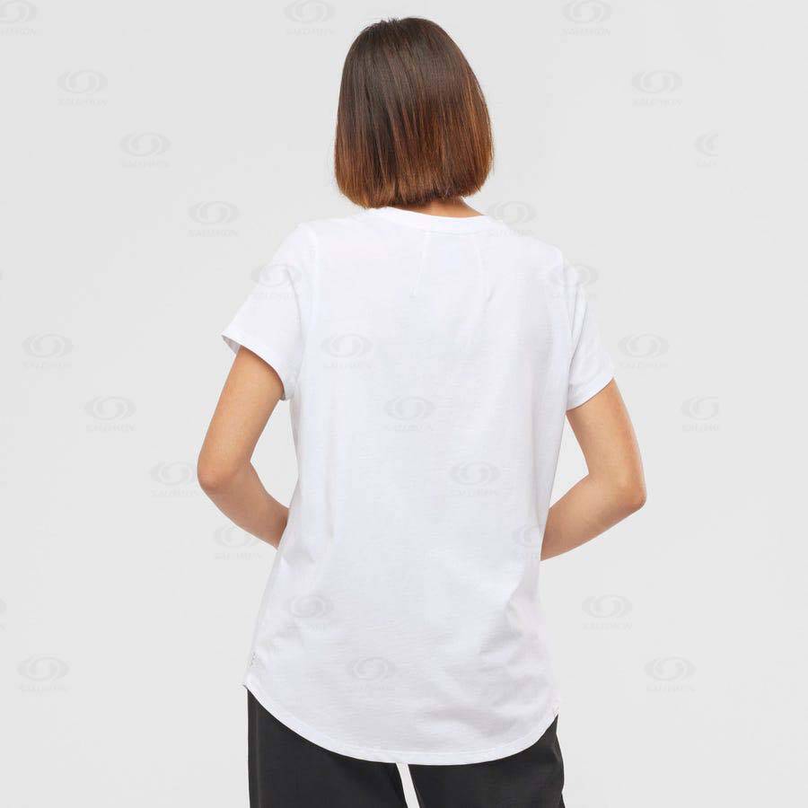 Salomon OUTLIFE SCOOP HEM TEE W Women's T Shirts White | AU-A1311