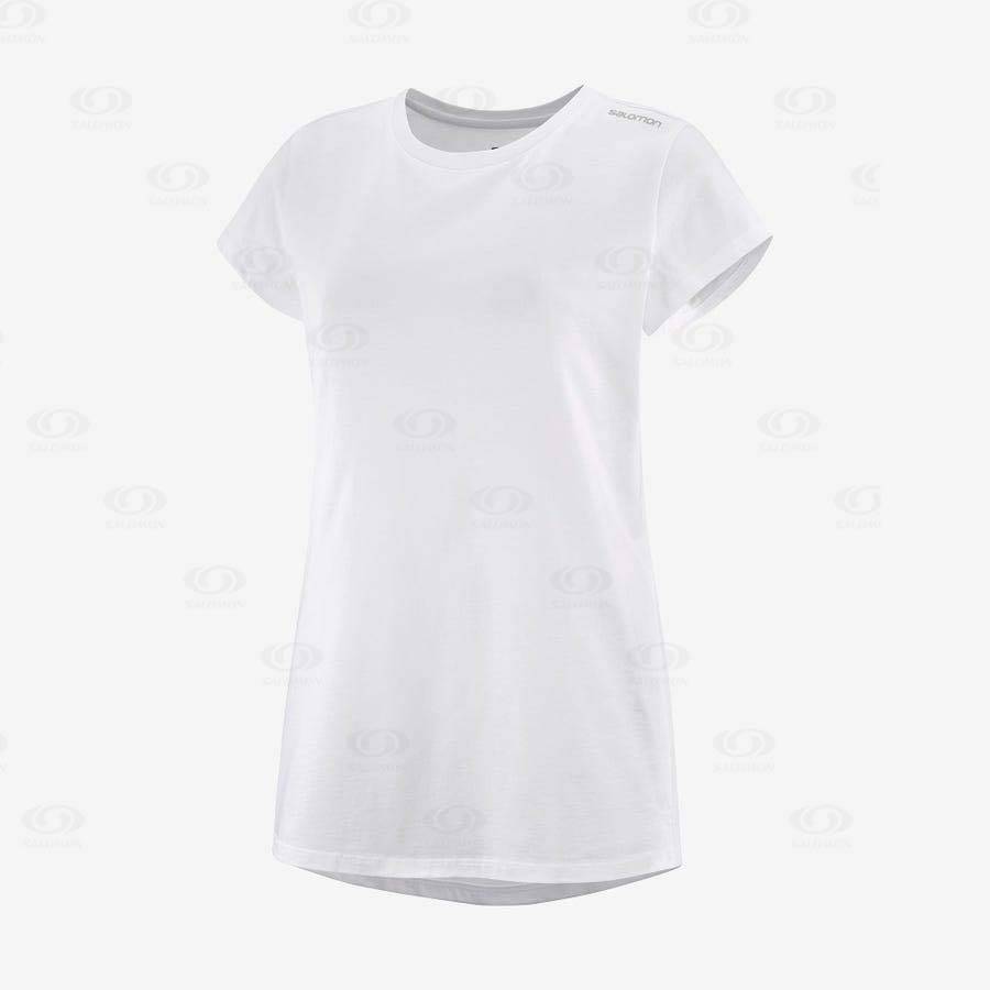 Salomon OUTLIFE SCOOP HEM TEE W Women\'s T Shirts White | AU-A1311