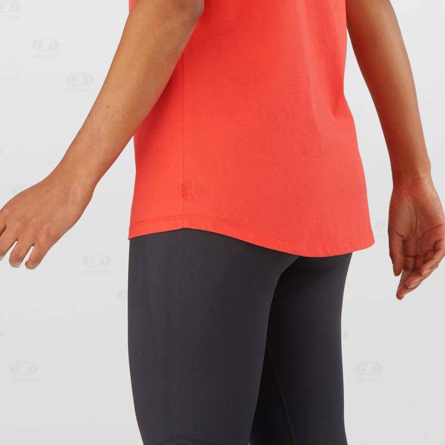 Salomon OUTLIFE SCOOP HEM TEE W Women's T Shirts Orange | AU-M2574