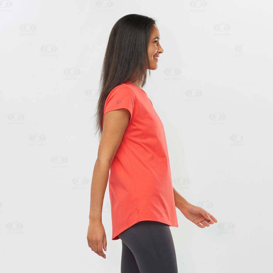 Salomon OUTLIFE SCOOP HEM TEE W Women's T Shirts Orange | AU-M2574