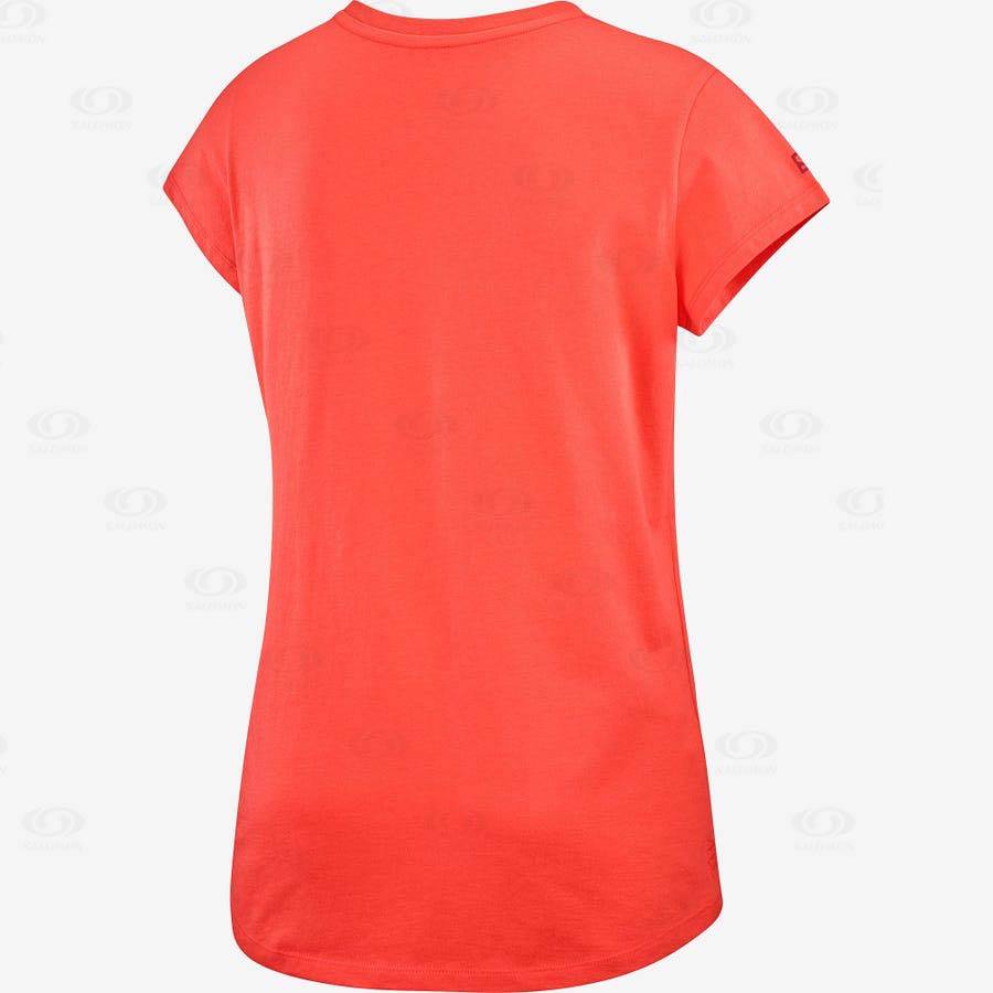 Salomon OUTLIFE SCOOP HEM TEE W Women's T Shirts Orange | AU-M2574