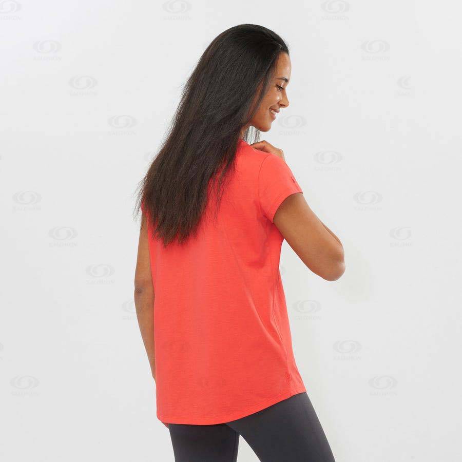 Salomon OUTLIFE SCOOP HEM TEE W Women's T Shirts Orange | AU-M2574