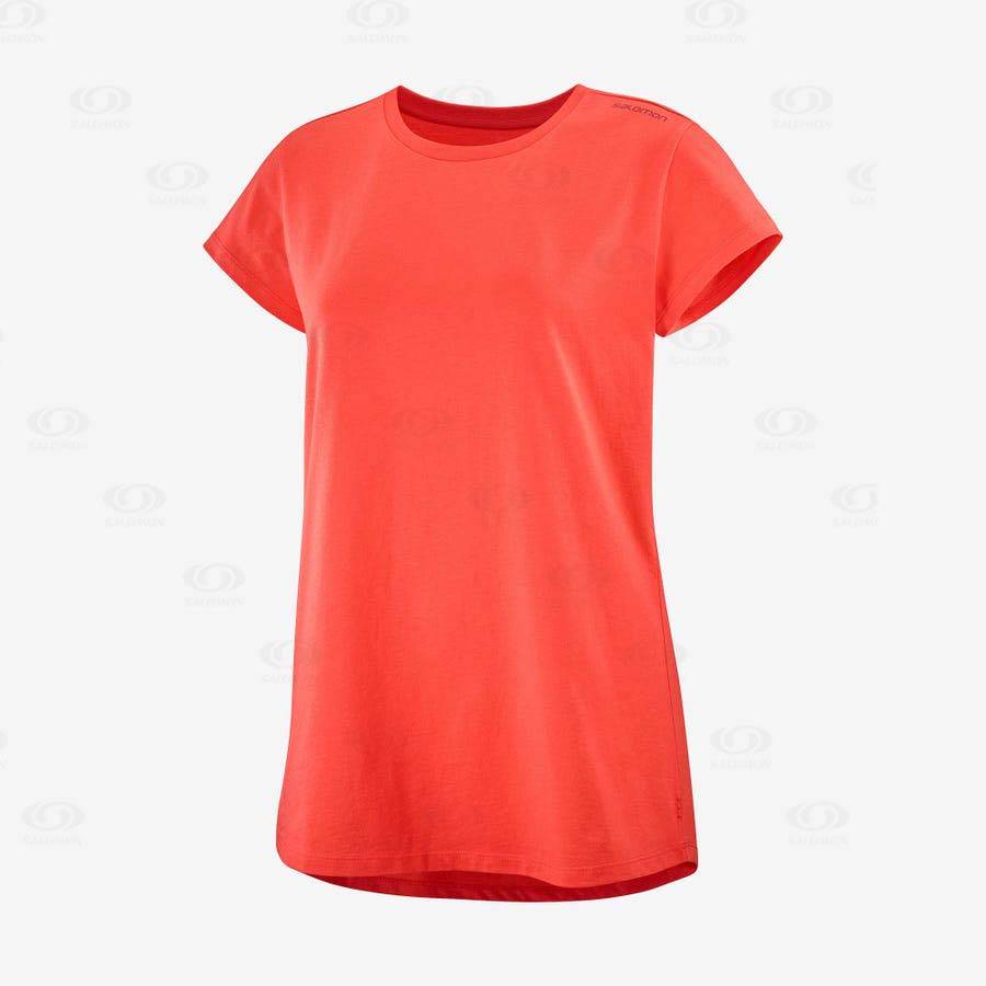 Salomon OUTLIFE SCOOP HEM TEE W Women\'s T Shirts Orange | AU-M2574