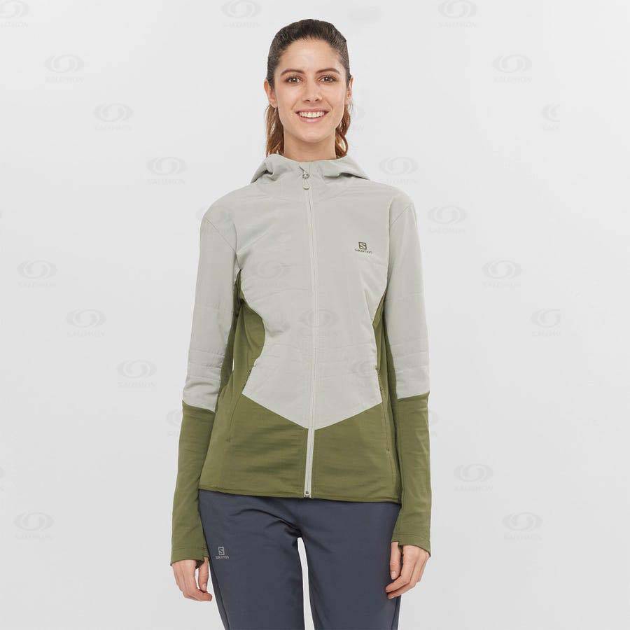 Salomon OUTLINE ALL SEASON HYBRID Women's Hoodie Olive | AU-N2114